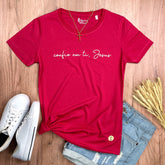 Camiseta Feminina Pink Confio Em Ti Jesus