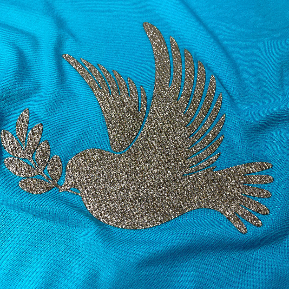Camiseta Feminina Turquesa Pomba da Paz