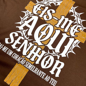 Oversized Marrom Full Eis me Aqui Senhor