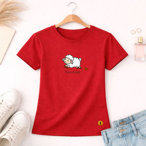 Camiseta Feminina Vermelha Encontrada Ovelha