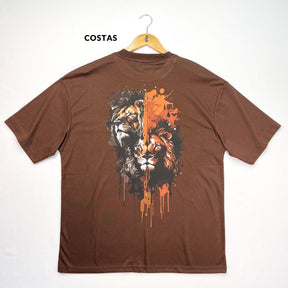 Oversized Marrom Full Dois Leões