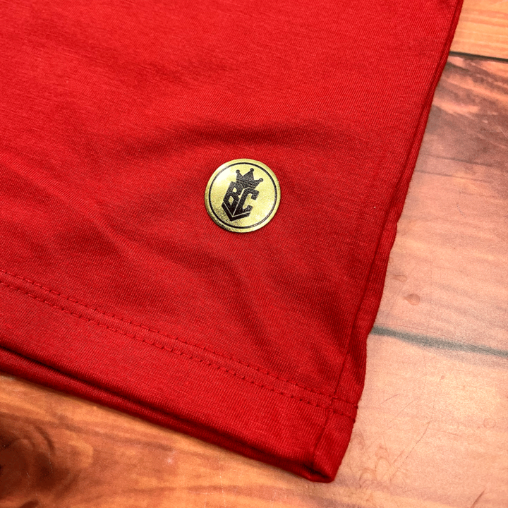 Camiseta Masculina Vermelha Urso Brilhante