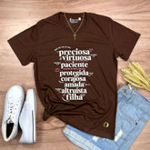 Camiseta Feminina Marrom Preciosa & Virtuosa