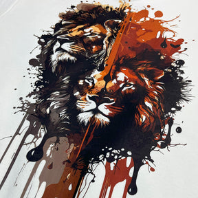 Moletom Canguru Com Capuz Off White Dois Leões