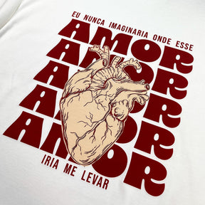 Oversized Off White Eu Nunca Imaginaria Onde Esse Amor Iria Me Levar