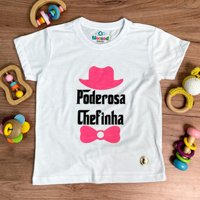 T-Shirt Infantil Branca Poderosa Chefinha