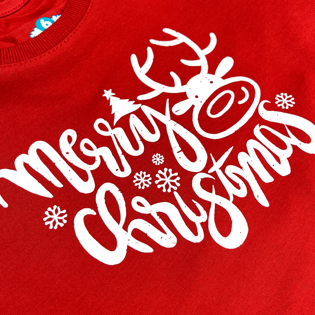T-Shirt Infantil Vermelha Merry Christmas Alce