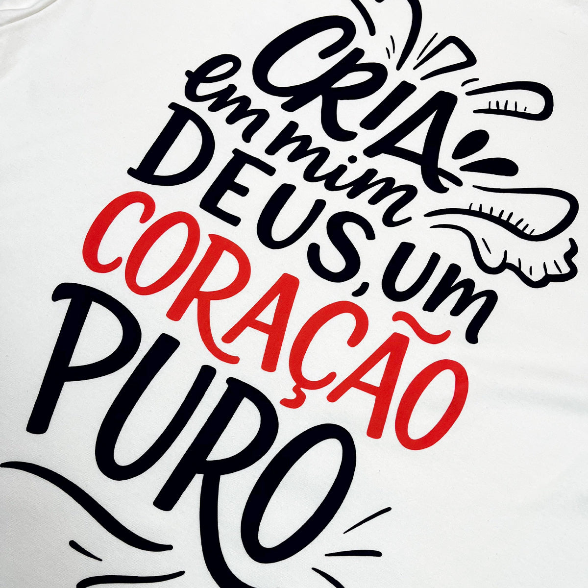 Oversized Off White Full Cria Em Mim Deus Um Coração Puro