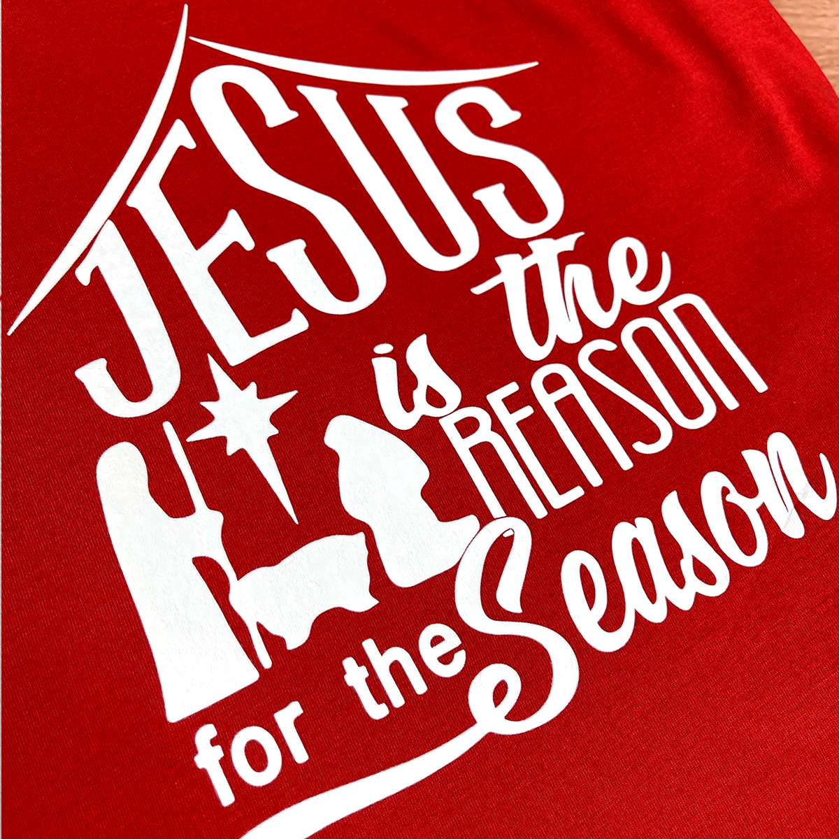 T-Shirt Infantil Vermelha Jesus Is The Reason For The Casa