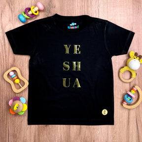 T-Shirt Infantil Preta Yeshua Camaleão