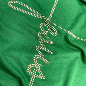Camiseta Feminina Verde Jesus Strass
