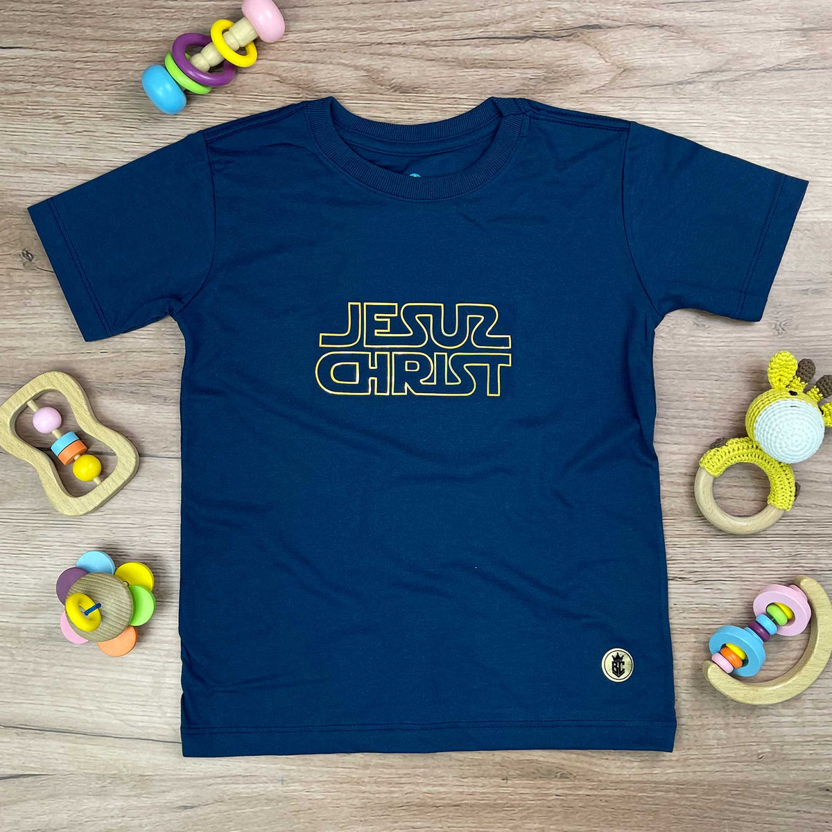 T-Shirt Infantil Azul Jesus Christ Star