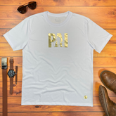 Camiseta Masculina Branca Pai Filhos Dourado