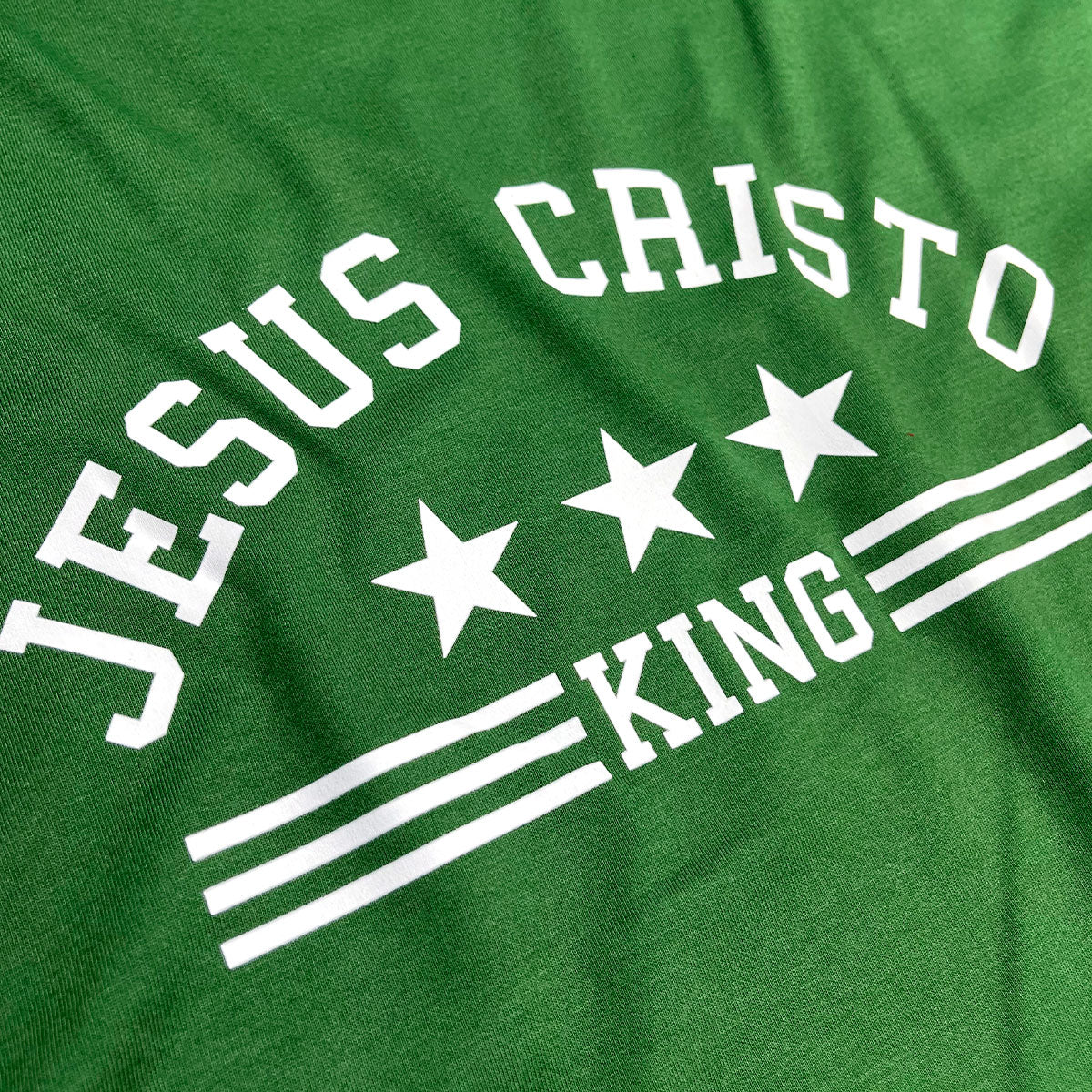 Camiseta Masculina Verde Jesus Cristo king