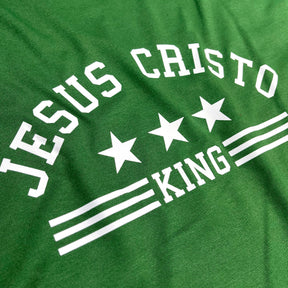 Camiseta Masculina Verde Jesus Cristo king