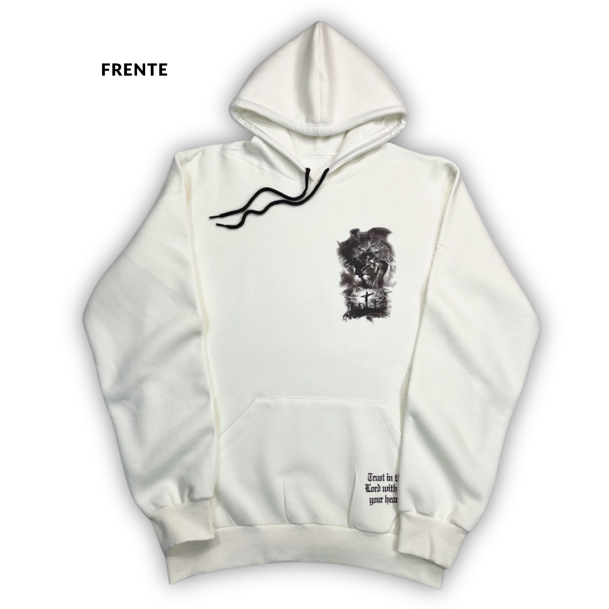 Moletom Canguru Com Capuz Off White A Hora Da Cruz