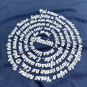 Camiseta Masculina Azul Oração Pai Nosso