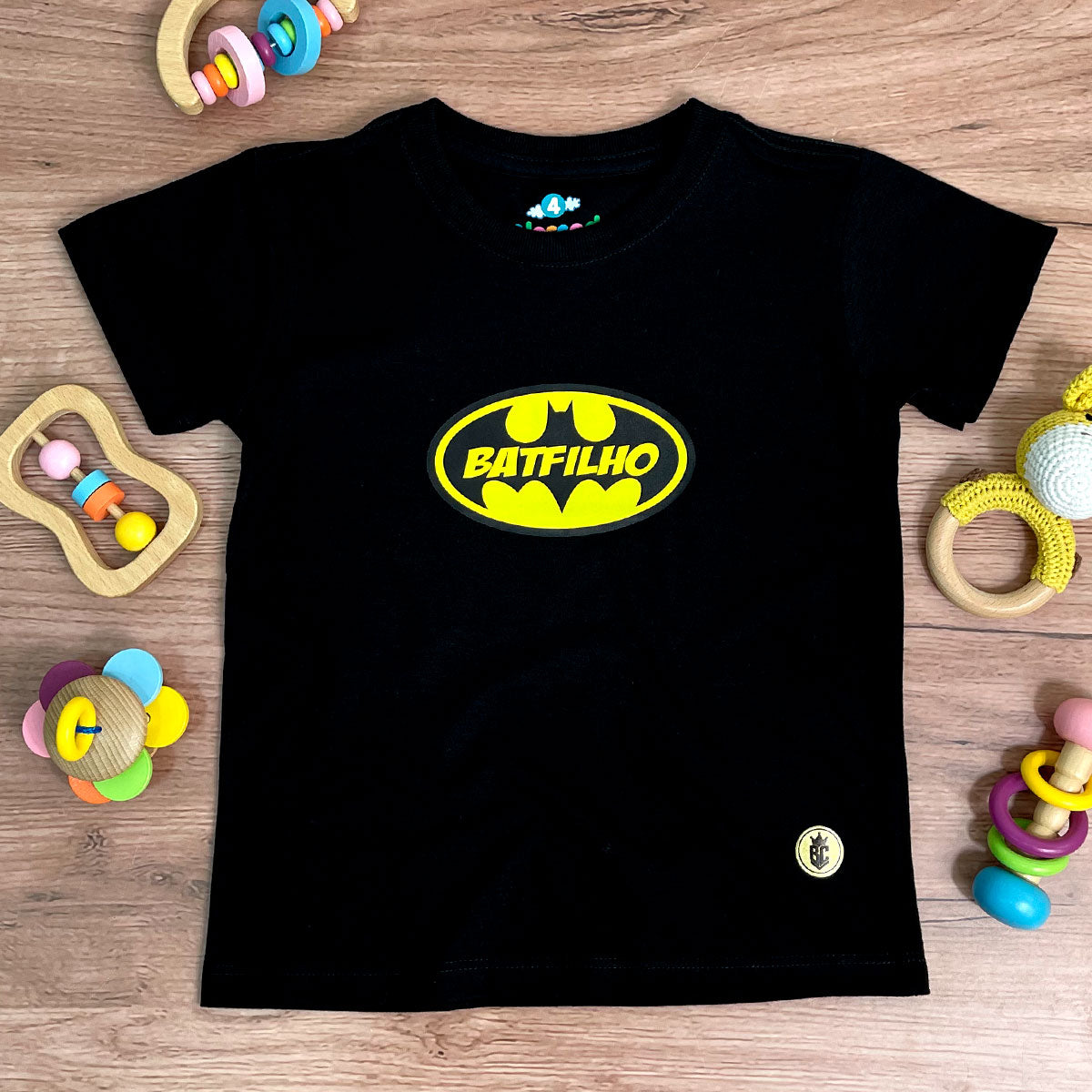 T-Shirt Infantil Preta BatFilho