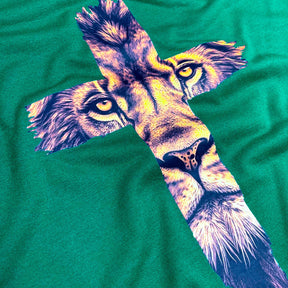 Camiseta Masculina Verde Cruz Leão Azul