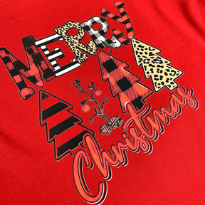 Camiseta Feminina Vermelha Merry Christmas Árvore