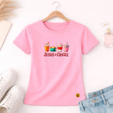 Camiseta Feminina Rosa Jesus & Coffee