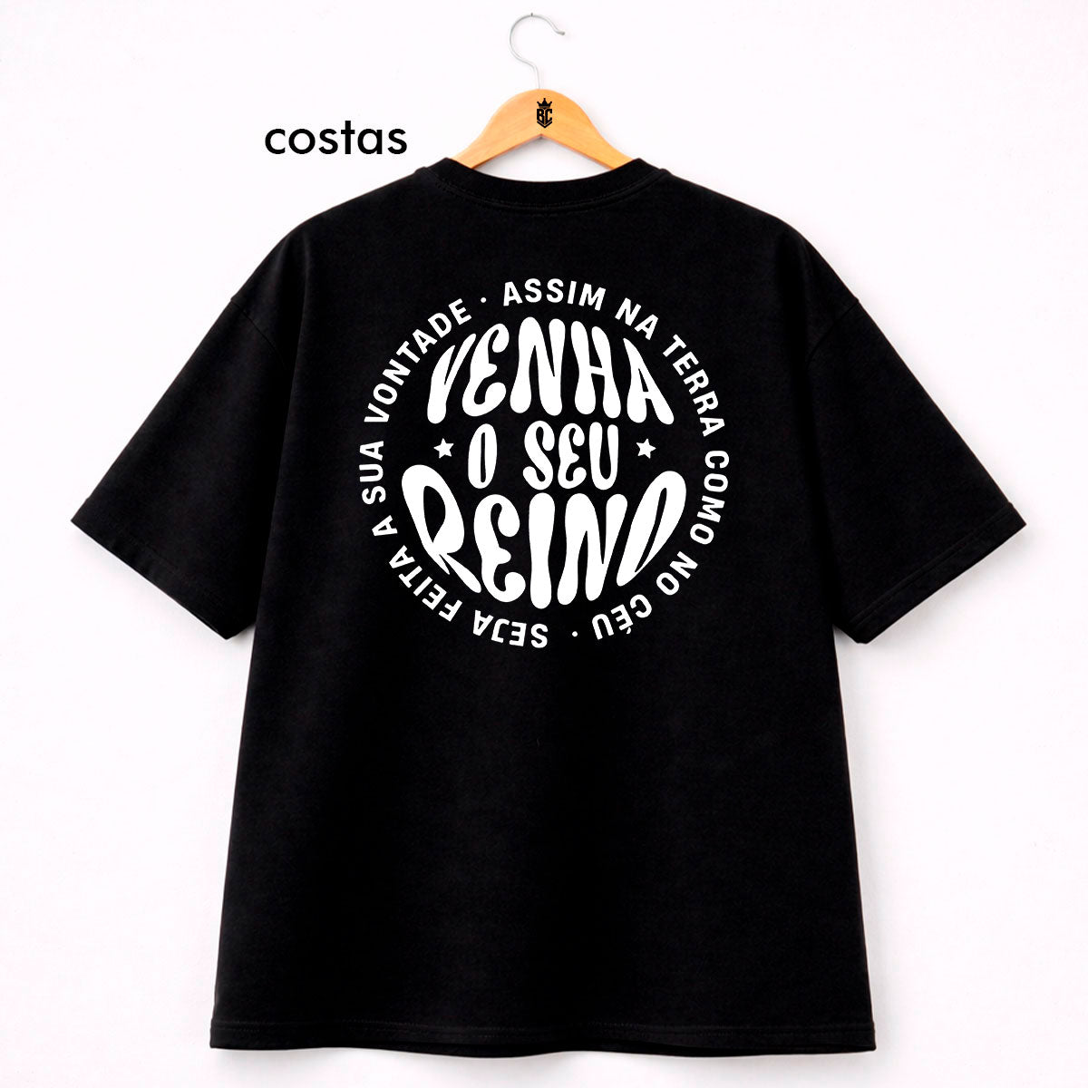 Oversized Preta Venha o Seu Reino