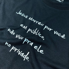 Camiseta Feminina Preta Jesus Morreu Por Você