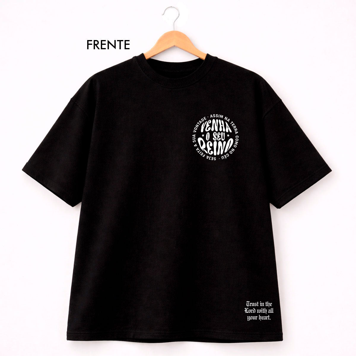 Oversized Preta Venha o Seu Reino