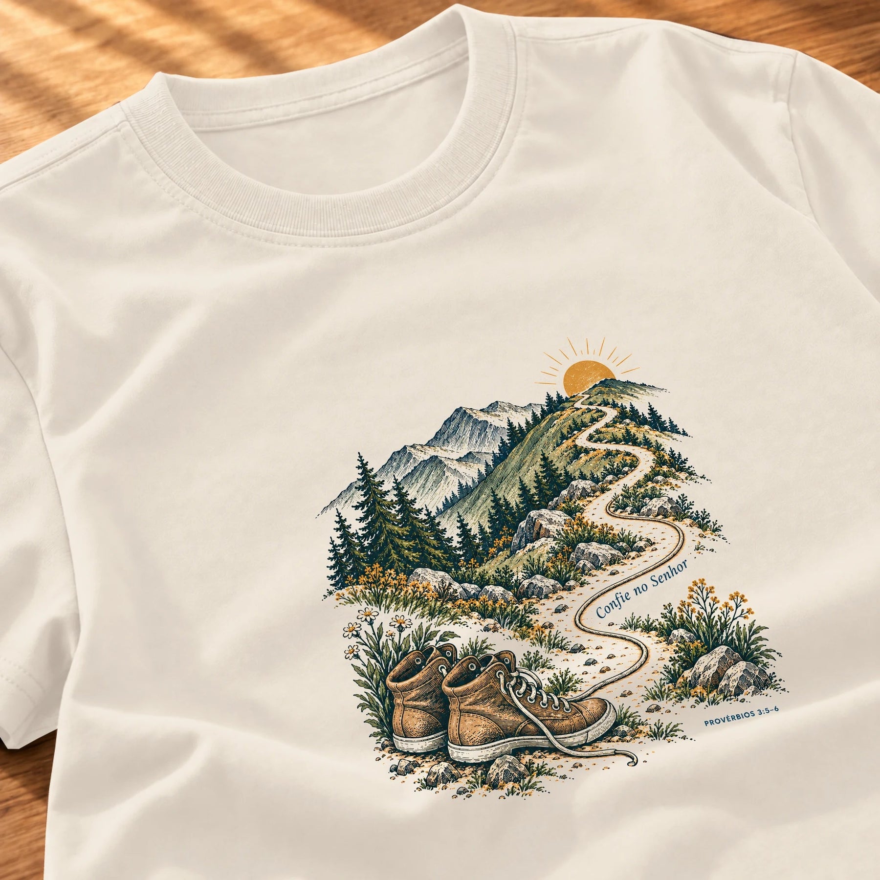 Camiseta Feminina Off White Confie no Senhor