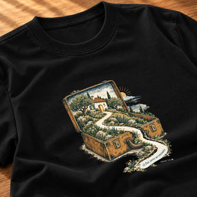 Camiseta Feminina Preta O Pai corre ao encontro