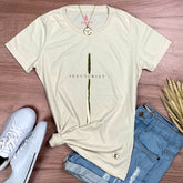 Camiseta Feminina Off White Cruz Dourada Jesus Cristo