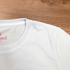 Camiseta Feminina Branca Aplique Faith