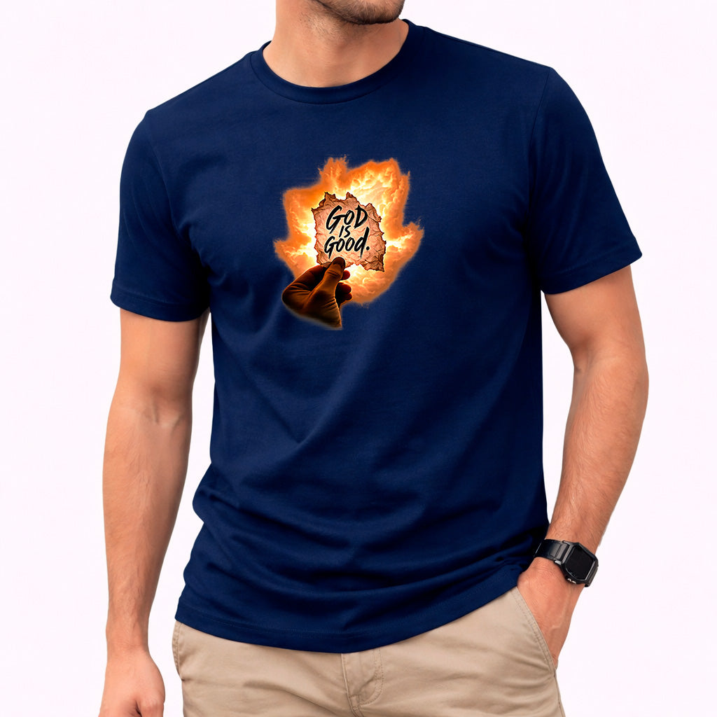 Camiseta Masculina Azul Good is Good Fogo