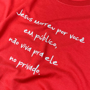 Camiseta Feminina Vermelha Jesus Morreu Por Você