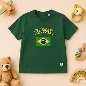 T-Shirt Infantil Verde Brasil Bandeira
