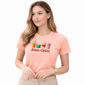 Camiseta Feminina Salmão Jesus & Coffee