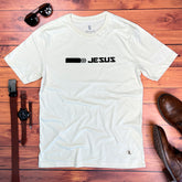 Camiseta Masculina Off White Aplique Direção Jesus