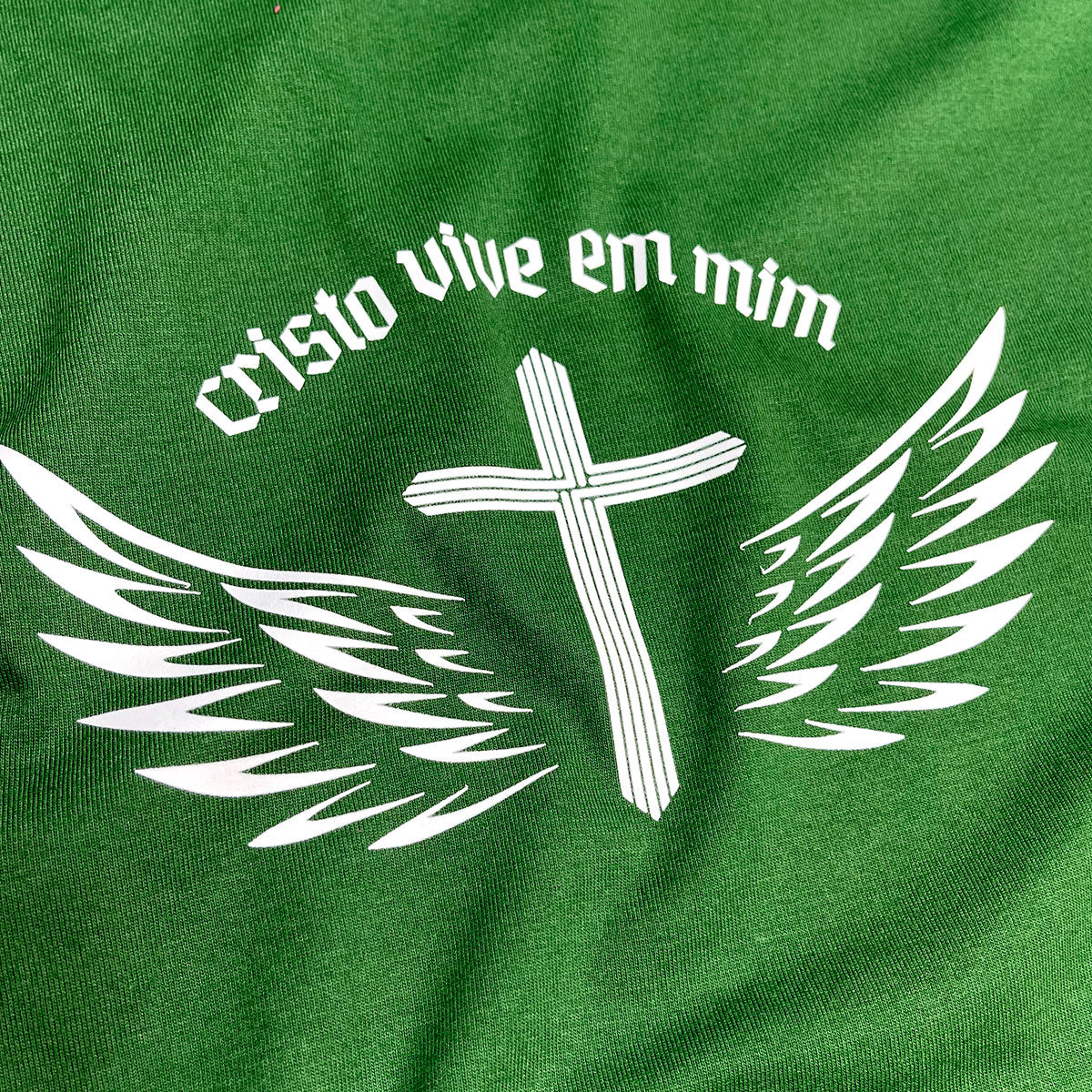 Camiseta Masculina Verde Cristo vive em mim