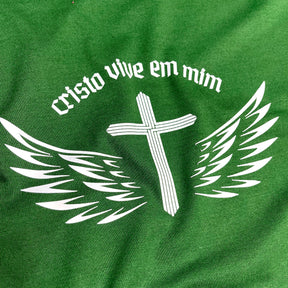 Camiseta Masculina Verde Cristo vive em mim