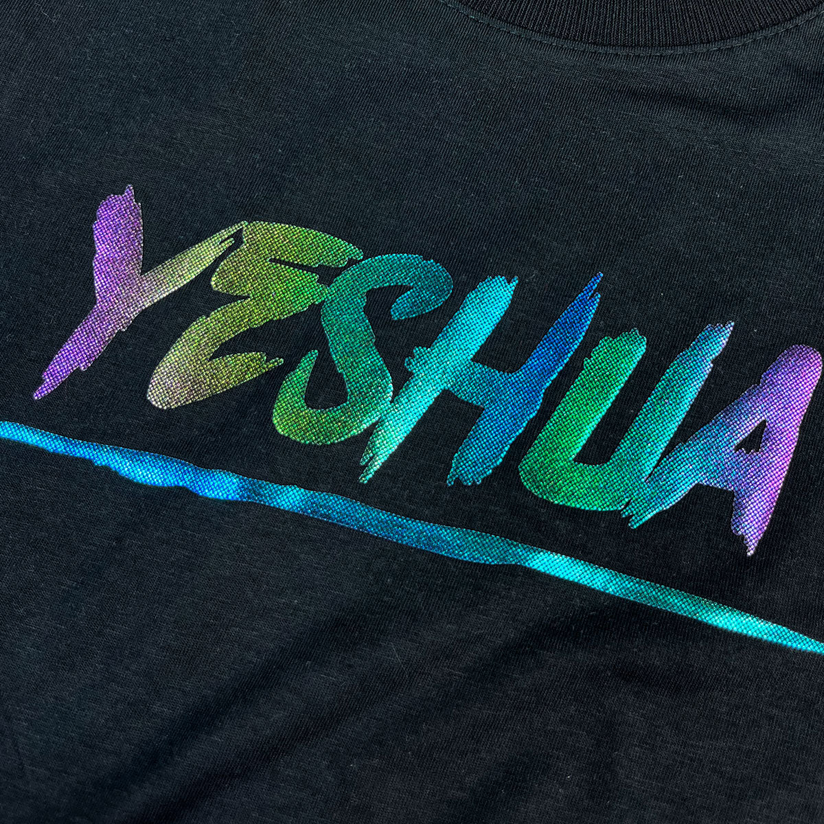 Camiseta Feminina Preta Aplique Camaleão Yeshua