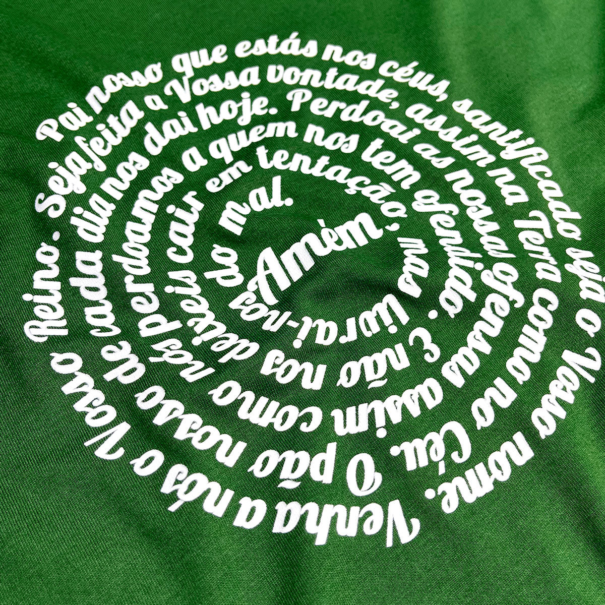 Camiseta Masculina Verde Oração Pai Nosso