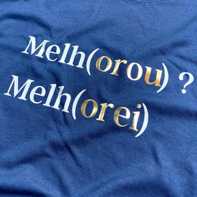 Camiseta Masculina Azul Melho(orou) ? Melh(orei)