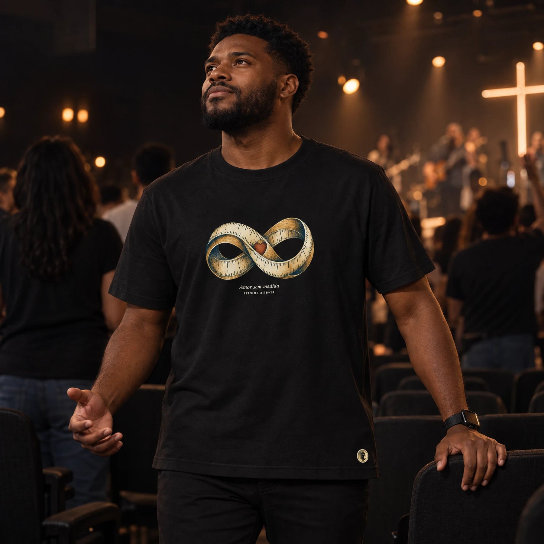 Camiseta Masculina Preta Amor sem medida
