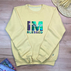 Moletom Caqui Aplique Camaleão IM Blessed