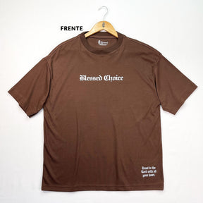 Oversized Marrom Full O Amor De Cristo Nos Uniu