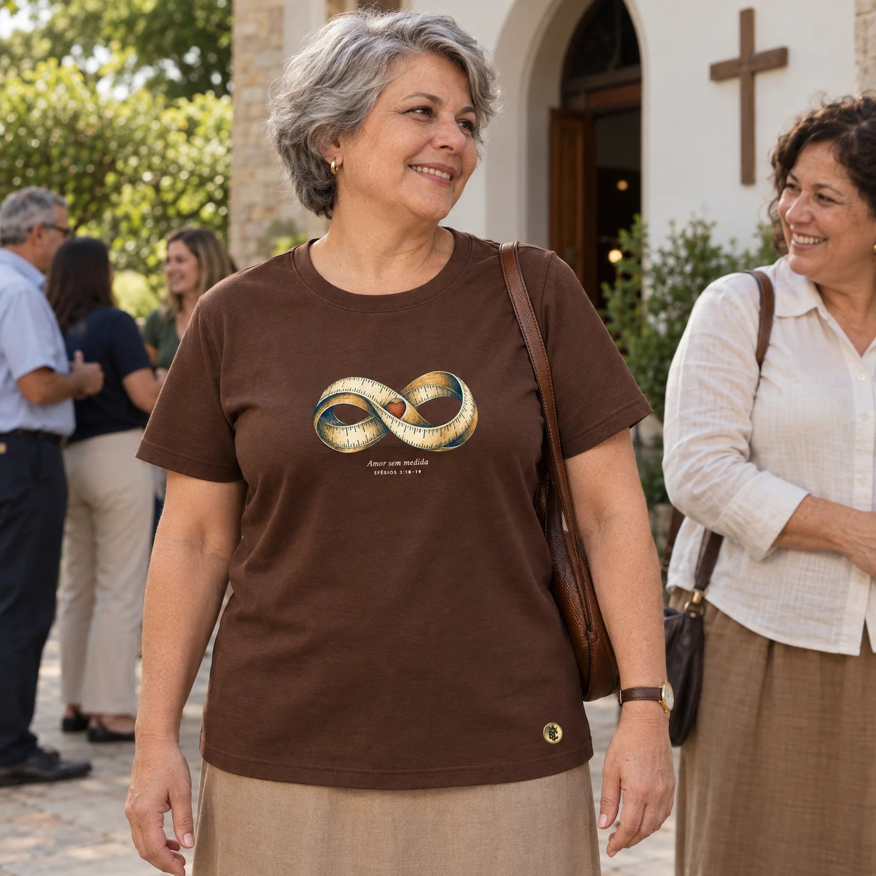 Camiseta Feminina Marrom Amor sem medida