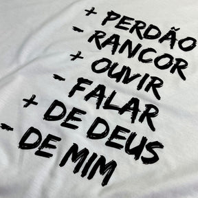 Camiseta Masculina Off White + Perdão - Rancor