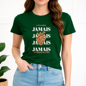 Camiseta Feminina Verde O Teu Olhar Jamais Se Afastou de mim