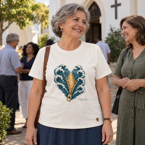 Camiseta Feminina Off White Ele abriu o mar