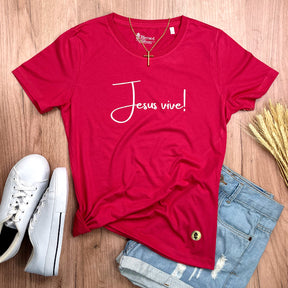 Camiseta Feminina Pink Jesus Vive!